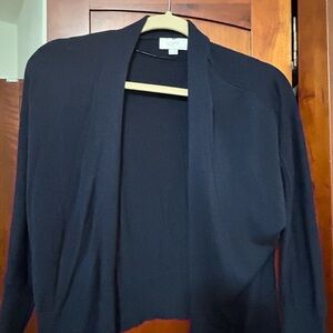 LOFT Women's Navy Open Front Cardigan